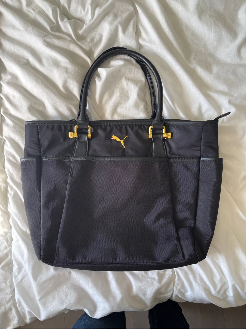 Puma Black Tote with Gold Hardware